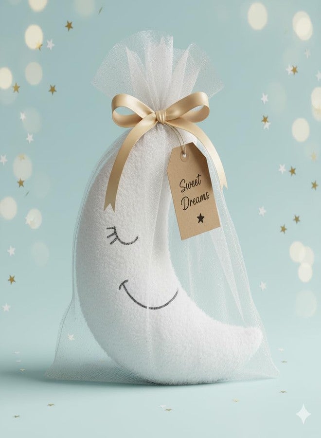 HAPPY BRO Pink Moon Shaped Pillow Super Soft Plush Cushion for Kids, Baby Nursery Bedroom Décor & Gifting - Image 4